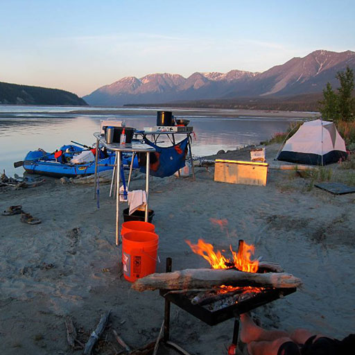Alaska raft trip campsite - McCarthy River Tours